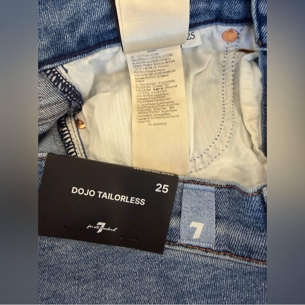 7 For All Mankind Tailorless Dojo Jeans Women's Flare Leg Trousers NWT Size 25 - Picture 7 of 8